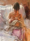 Vicente Romero Redondo young mother painting